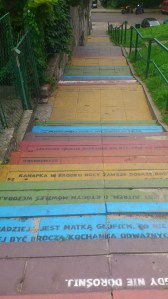 Discovered a colorful stair on the way back.